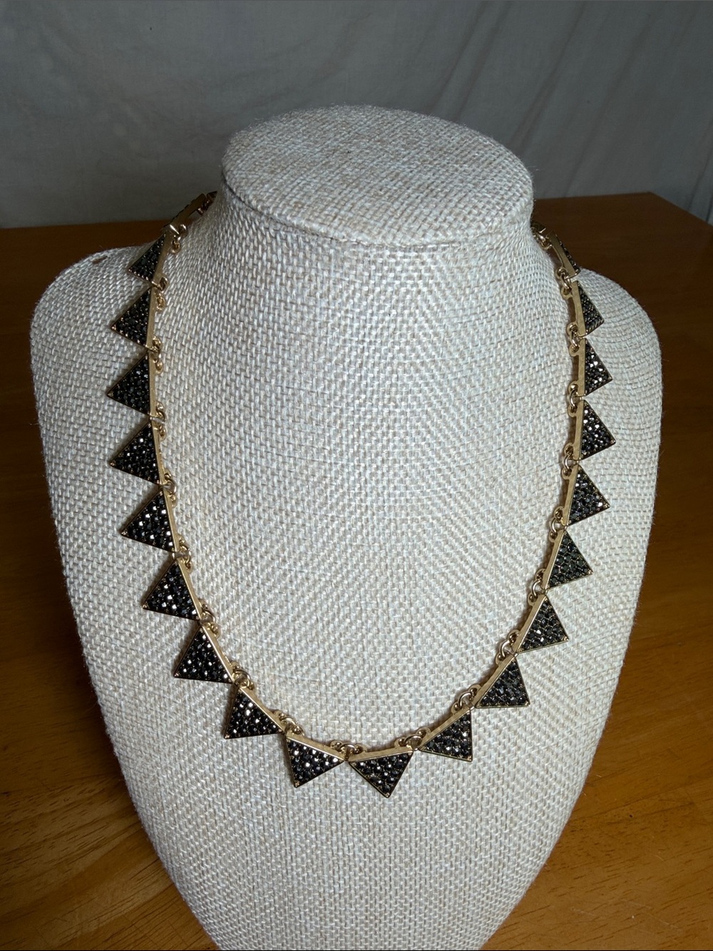 Cookie Lee Gold-Tone Necklace with Black Triangle Pavé Charms
